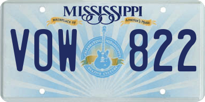 MS license plate VOW822