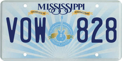 MS license plate VOW828