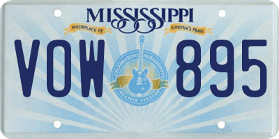 MS license plate VOW895