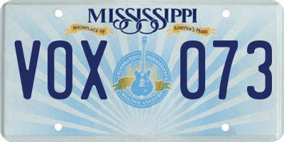 MS license plate VOX073
