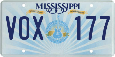 MS license plate VOX177