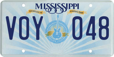 MS license plate VOY048