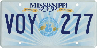 MS license plate VOY277