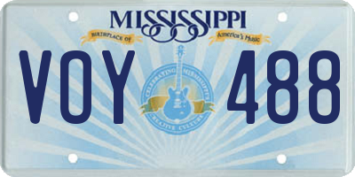 MS license plate VOY488