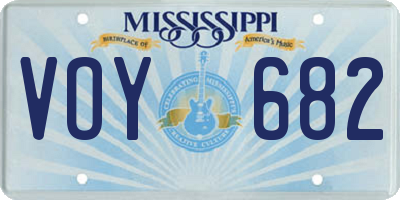 MS license plate VOY682
