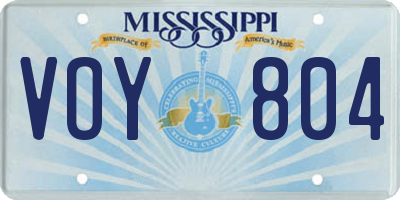 MS license plate VOY804