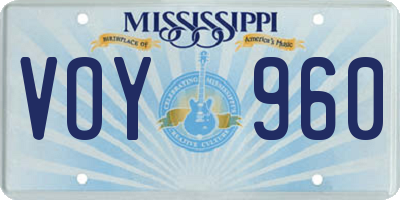 MS license plate VOY960