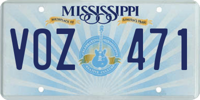 MS license plate VOZ471