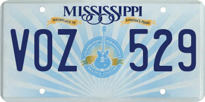 MS license plate VOZ529