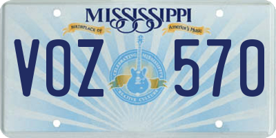 MS license plate VOZ570