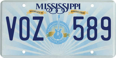 MS license plate VOZ589
