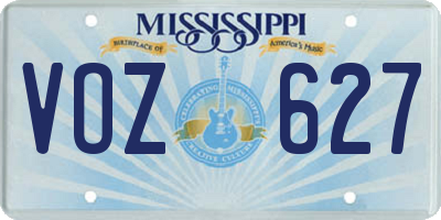 MS license plate VOZ627