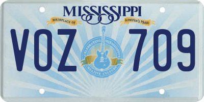 MS license plate VOZ709