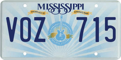 MS license plate VOZ715