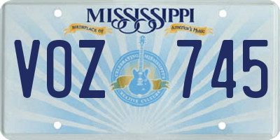 MS license plate VOZ745