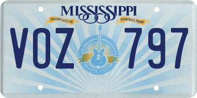 MS license plate VOZ797