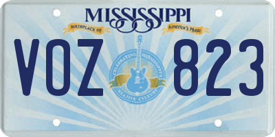 MS license plate VOZ823