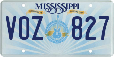 MS license plate VOZ827