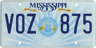 MS license plate VOZ875