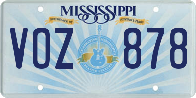 MS license plate VOZ878