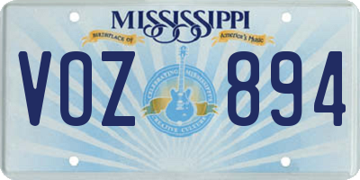 MS license plate VOZ894