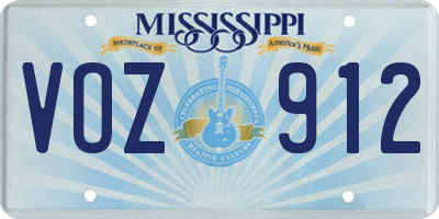 MS license plate VOZ912