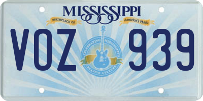 MS license plate VOZ939
