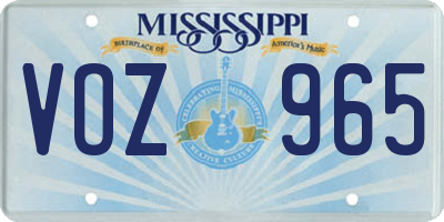 MS license plate VOZ965