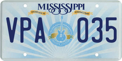 MS license plate VPA035