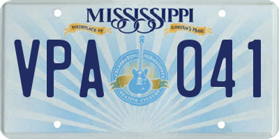 MS license plate VPA041