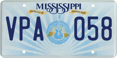 MS license plate VPA058