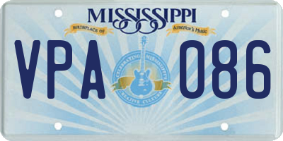 MS license plate VPA086