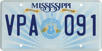 MS license plate VPA091