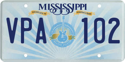 MS license plate VPA102