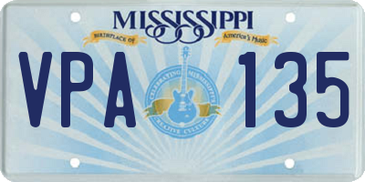 MS license plate VPA135