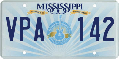 MS license plate VPA142