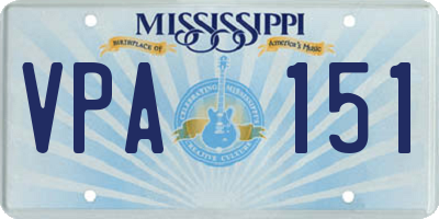 MS license plate VPA151