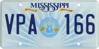 MS license plate VPA166