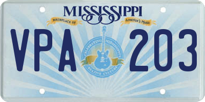 MS license plate VPA203