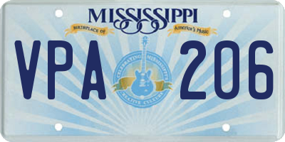 MS license plate VPA206