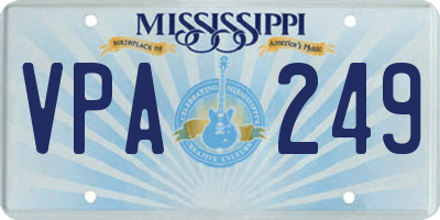 MS license plate VPA249