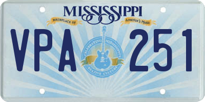 MS license plate VPA251