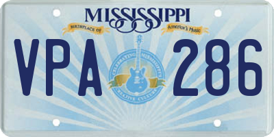 MS license plate VPA286