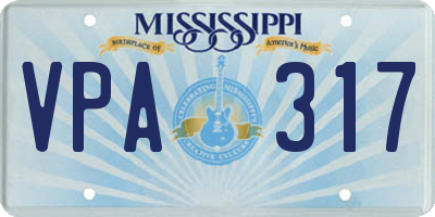 MS license plate VPA317