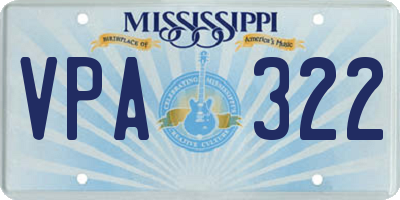 MS license plate VPA322