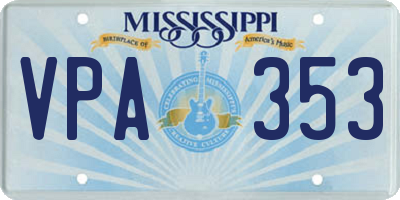 MS license plate VPA353
