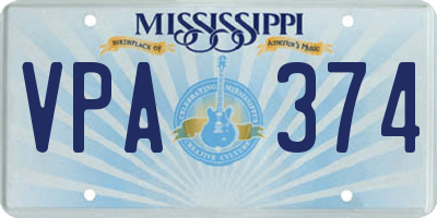 MS license plate VPA374