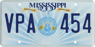 MS license plate VPA454