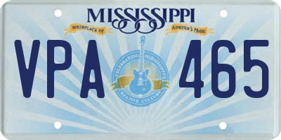 MS license plate VPA465