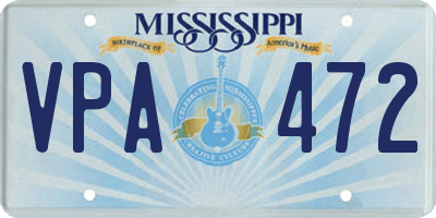 MS license plate VPA472